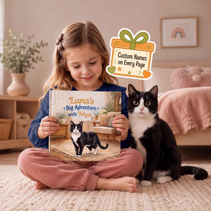 Custom Kids Story with Cat, Personalized Cat Book, Gifts for Kids