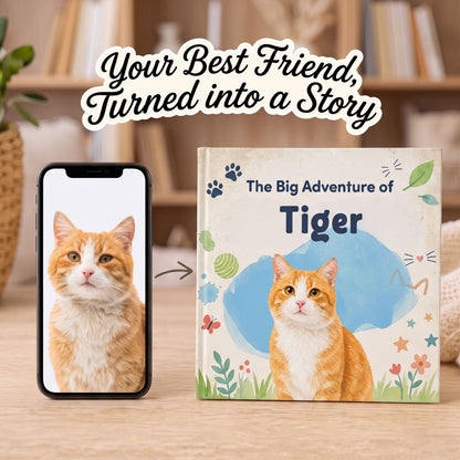 Personalized Cat Photo Story Book, Animal Lover Gift