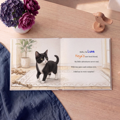 Custom Kids Story with Cat, Personalized Cat Book, Gifts for Kids