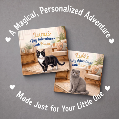Custom Kids Story with Cat, Personalized Cat Book, Gifts for Kids