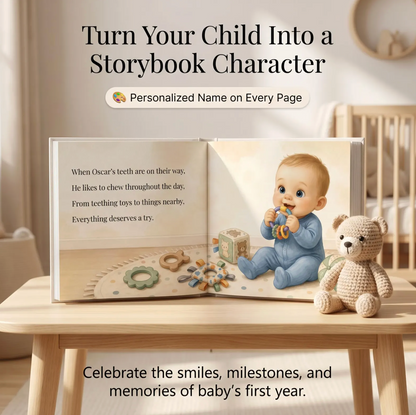 First Birthday Book Character Created from Your Child's Photo