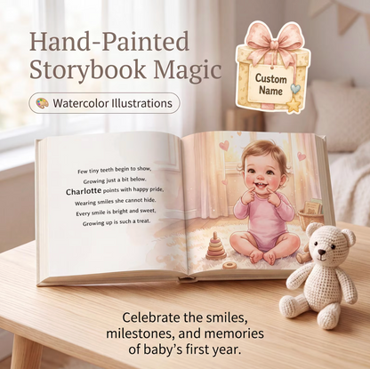 1st Birthday Gift Personalised Book, Custom Name One Year Old, Personalized Baby Birthday Keepsake