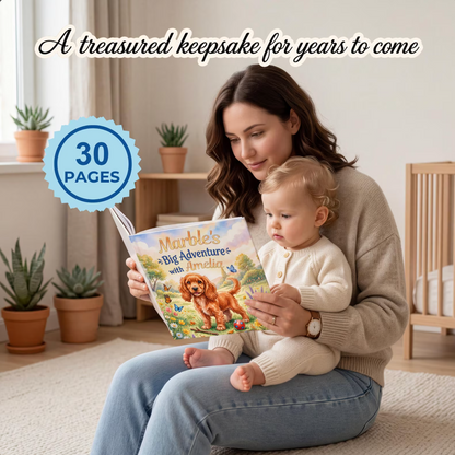Custom Kids Story with Dog, Personalized Baby Book with Name