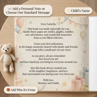 1st Birthday Gift Personalised Book, Custom Name Storybook, One Year Old Keepsake