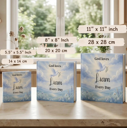 Personalized Christian Baby Book, Christening Keepsake, God Loves You Story with Name, Baptism Gift