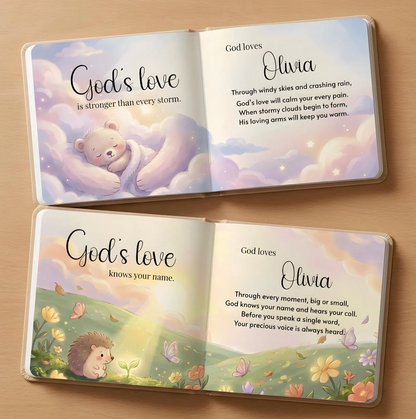 Personalized Christian Book With Name, Custom Bible Storybook For Toddlers, Baptism Gift for Boy or Girl