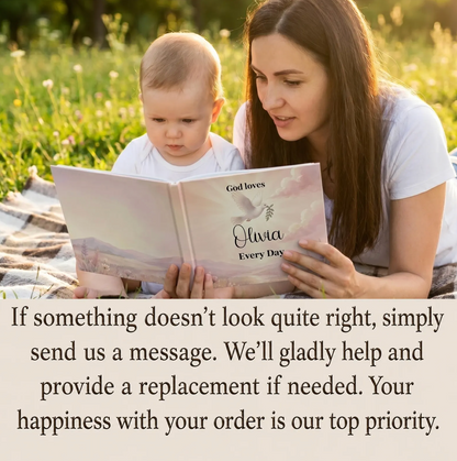 Personalized Christian Baby Book, Christening Keepsake, God Loves You Story with Name, Baptism Gift