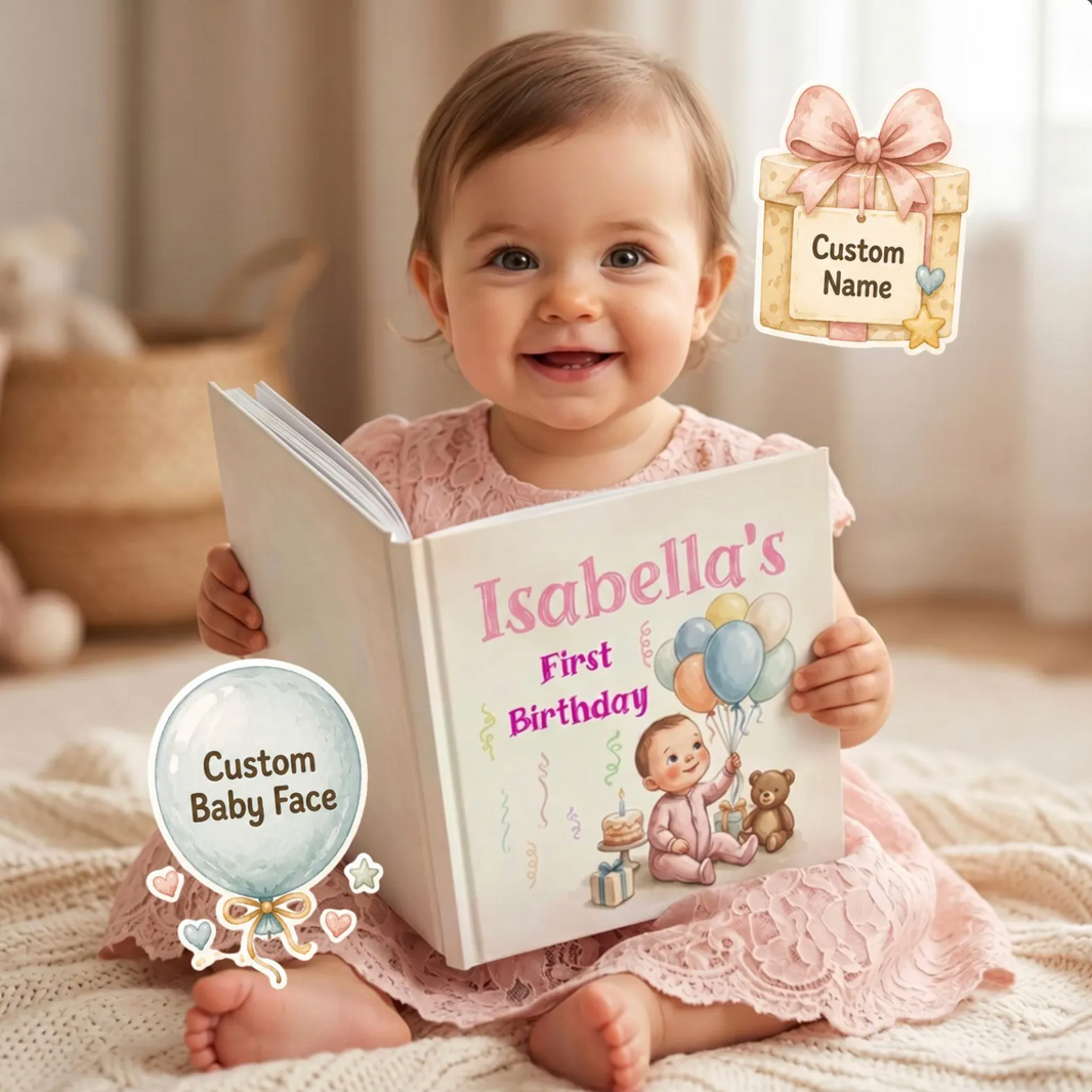 1st Birthday Gift Personalised Book, Custom Name Storybook, One Year Old Keepsake