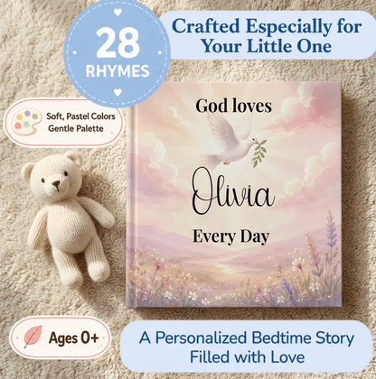 Personalized Christian Book With Name, Custom Bible Storybook For Toddlers, Baptism Gift for Boy or Girl
