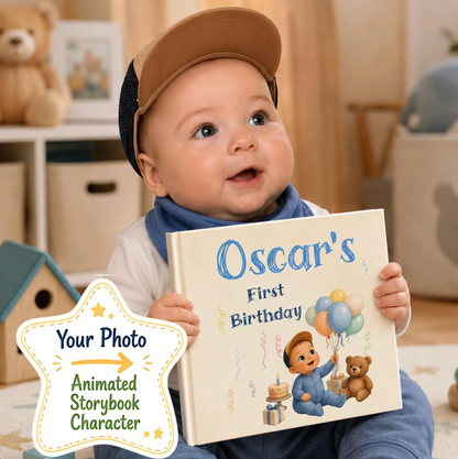 First Birthday Book Character Created from Your Child's Photo