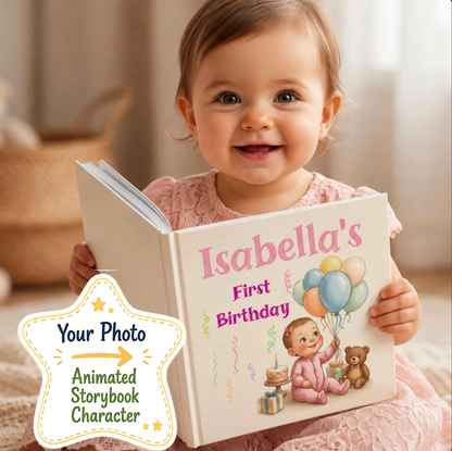 First Birthday Book Character Created from Your Child's Photo