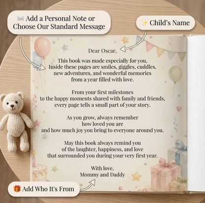 First Birthday Book Character Created from Your Child's Photo