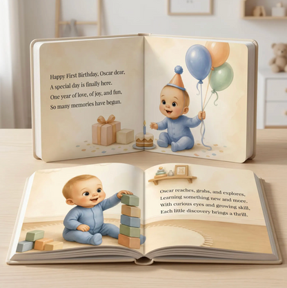 First Birthday Book Character Created from Your Child's Photo