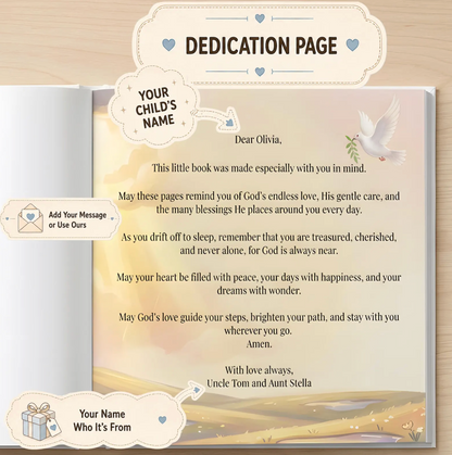 Personalized Christian Baby Book, Christening Keepsake, God Loves You Story with Name, Baptism Gift