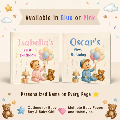 First Birthday Book Character Created from Your Child's Photo