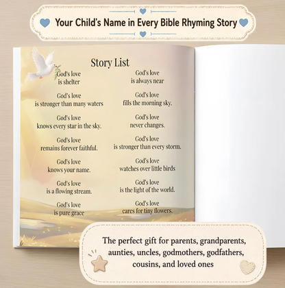 Personalized Christian Baby Book, Christening Keepsake, God Loves You Story with Name, Baptism Gift