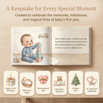 1st Birthday Gift Personalised Book, Custom Name Storybook, One Year Old Keepsake