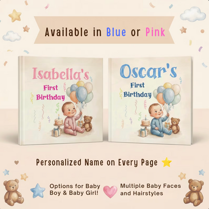 Personalized 1st Birthday Book, First Birthday Gift for Baby