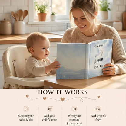 Personalized Christian Book With Name, Custom Bible Storybook For Toddlers, Baptism Gift for Boy or Girl