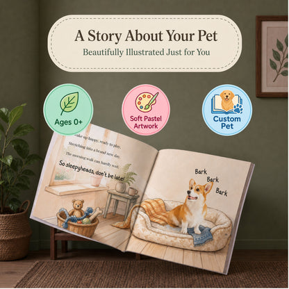 Custom Pet Photo Story Book, Dog Photo Illustration Book, Custom Dog Book for Kids
