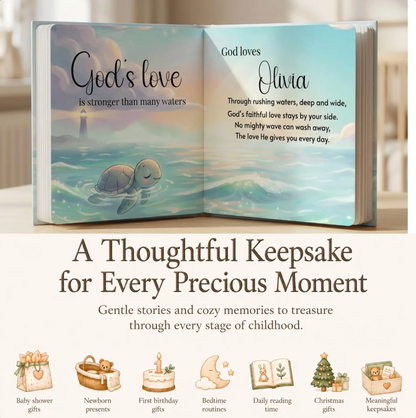 Personalized Christian Book With Name, Custom Bible Storybook For Toddlers, Baptism Gift for Boy or Girl