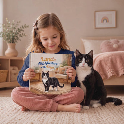 Custom Kids Story with Cat, Personalized Cat Book, Gifts for Kids