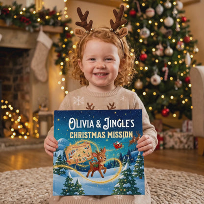 Baby First Christmas Personalized Book, Custom Name Christmas Adventure
