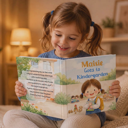 Personalized First Day of Kindergarten Book, Custom Name Story Gift