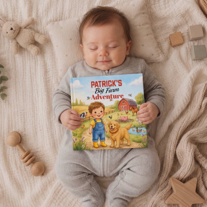 Personalized Farm Adventure Book, Custom Name Story, Toddler Birthday Gift (Hardcover)