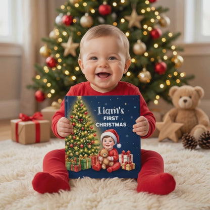 First Christmas Personalized Baby Book, Custom Name Christmas Storybook