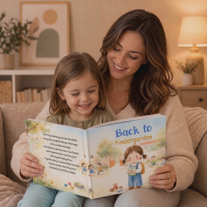 Personalized Back to Kindergarten Book, Custom Name Back to School Story