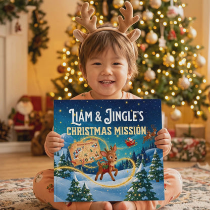Baby First Christmas Personalized Book, Custom Name Christmas Adventure