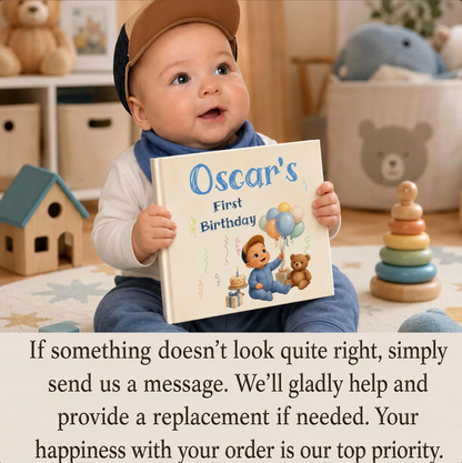 First Birthday Book Character Created from Your Child's Photo