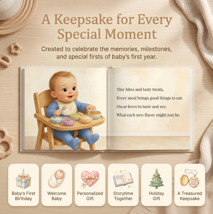 First Birthday Book Character Created from Your Child's Photo